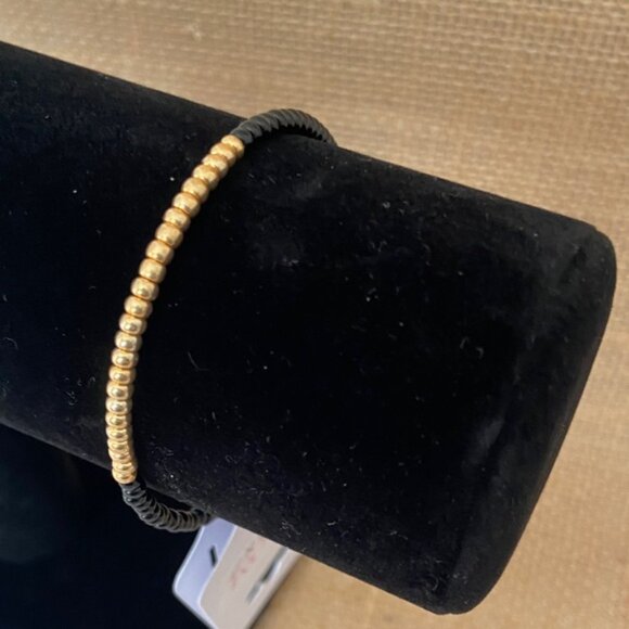 Hand Crafted Jewelry - Gold and Black Beaded Bracelet